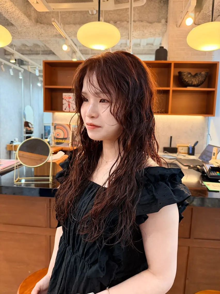 ロング カット パーマ くせ毛・パーマ◎ ミズノアサミのヘアスタイル