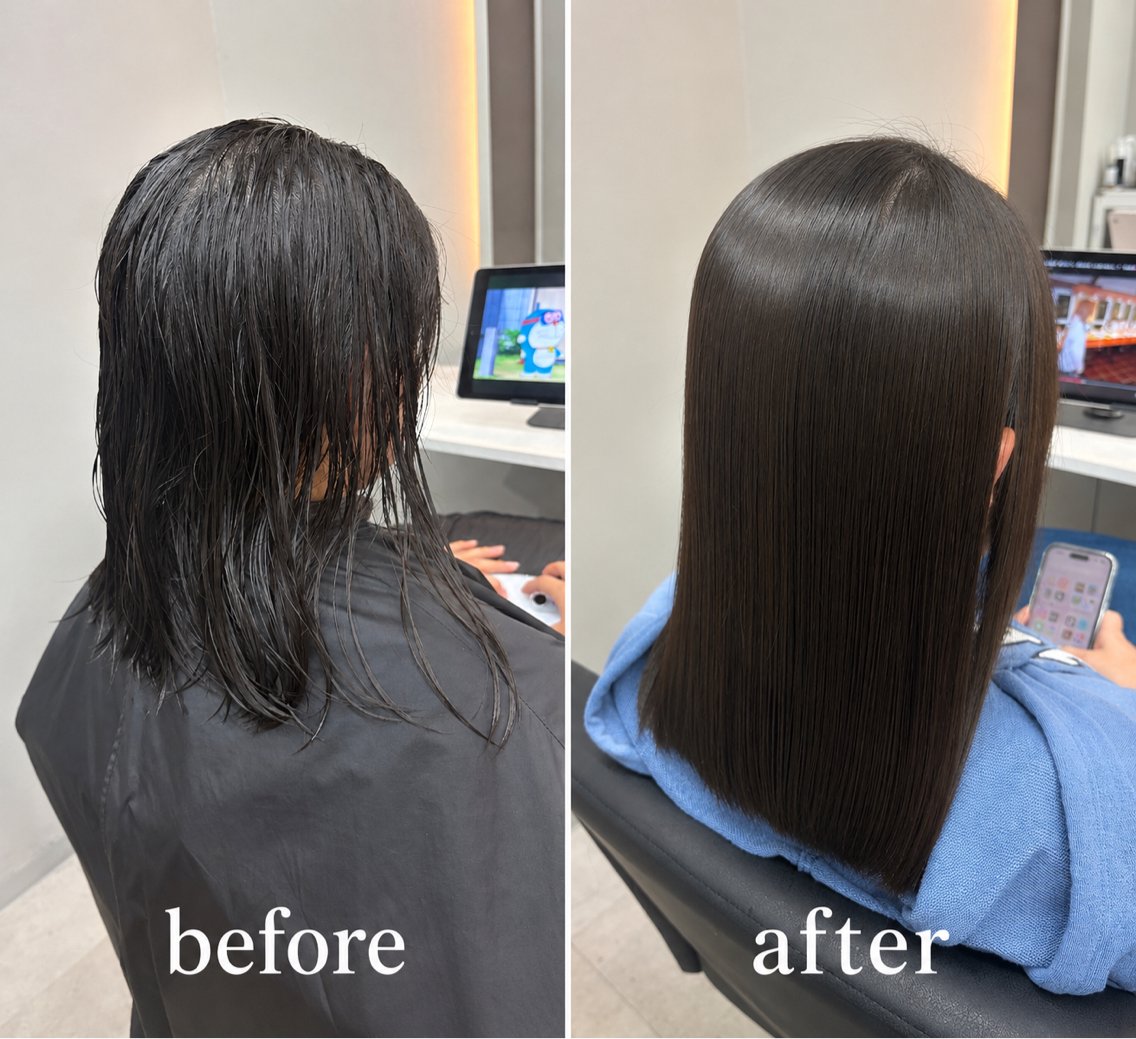 ミディアム 縮毛矯正 縮毛矯正 トリートメント 🫧うる艶カラー /ミサ💖🫧のヘアスタイル