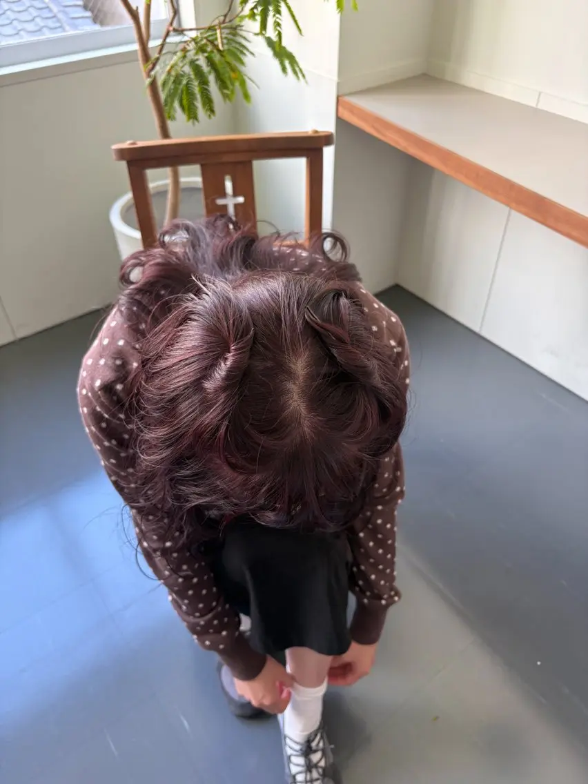 ロング ヘアカラー レイヤーカット🐩 透明感カラー モカのヘアスタイル