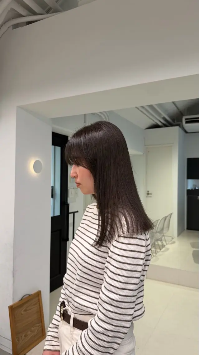 ミディアム カラー パーマ 縮毛矯正 トリートメント naturalカラー / Rukaのヘアスタイル