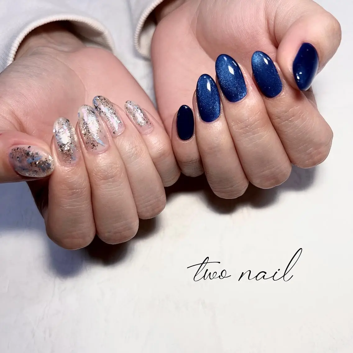 ネイル アートネイル フットネイル ハート ニュアンスネイル ホワイト two nailのネイルデザイン
