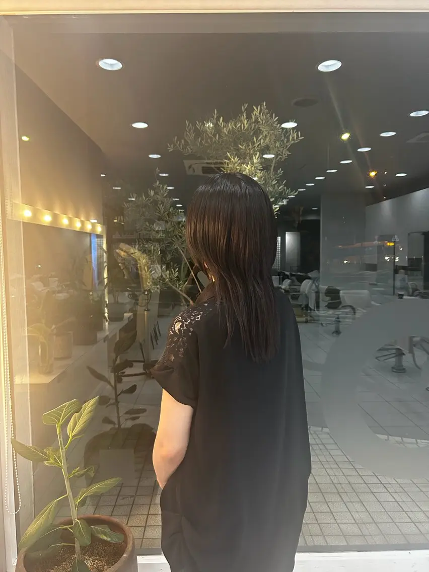 セミロング カラー アッシュ バイオレットカラー バイオレットアッシュ 古川 遥翔のヘアスタイル