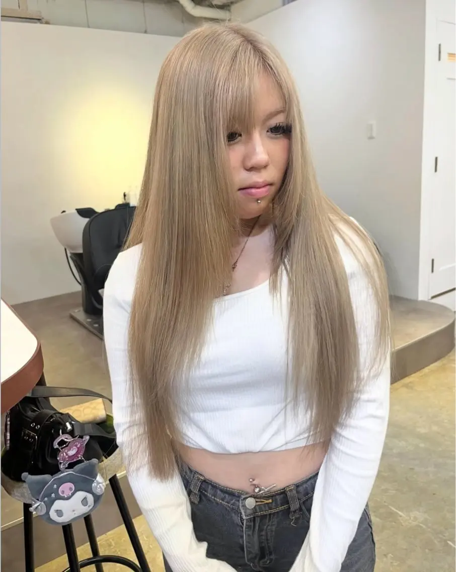 ロング カラー Sanaダブルカラー ✨️パルコ徒歩1分のヘアスタイル