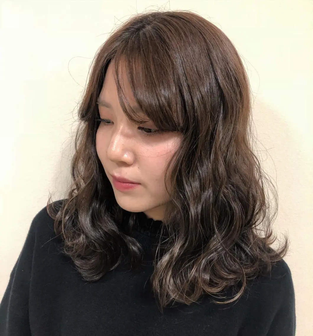 セミロング カラー ヘアアレンジ グレージュ enurk店 🍋 M I K U  *のその他イメージ