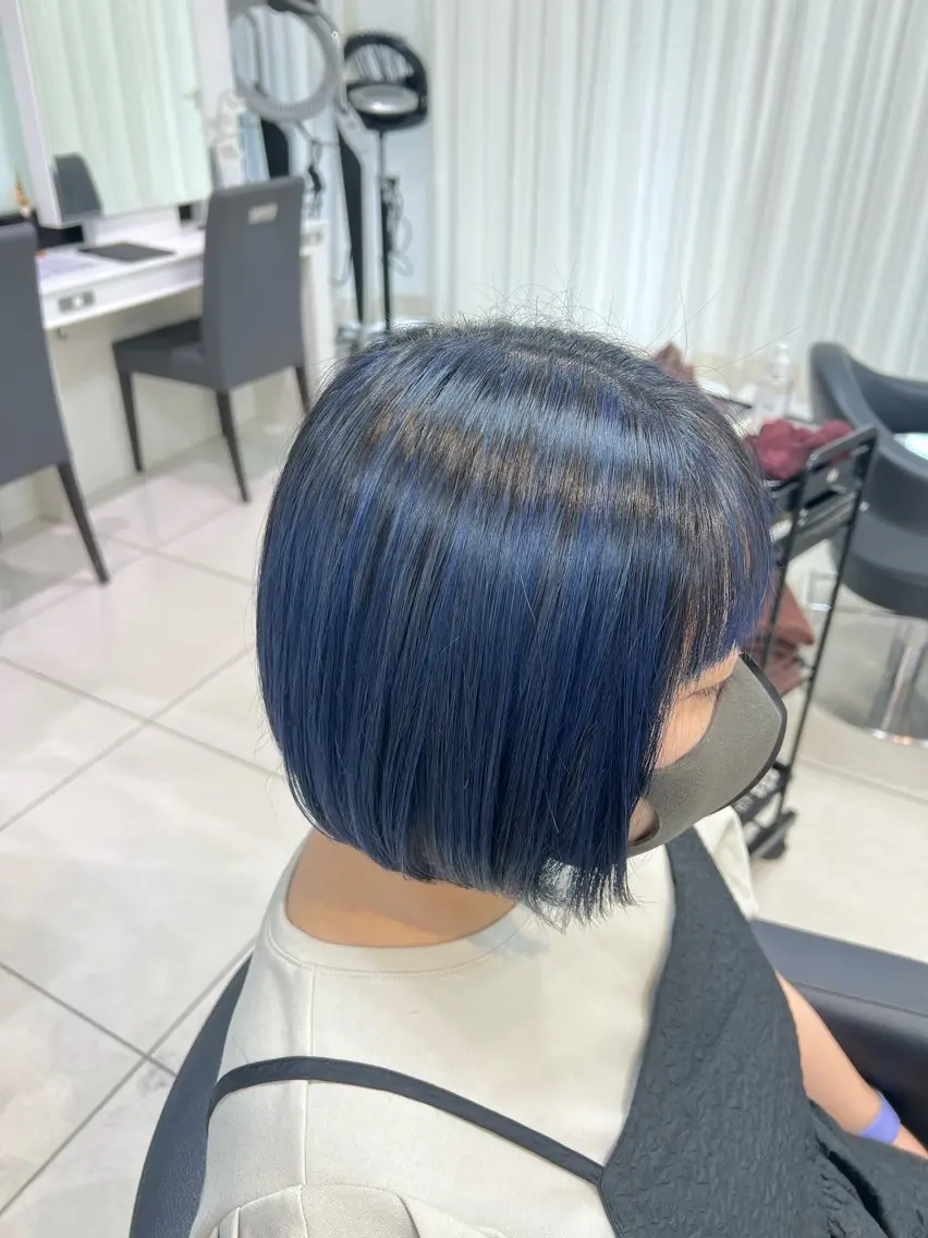 ミディアム カラー ブルーカラー ブルージュ ハイライトカラー ハイライト カット ヘアカラー トリートメント 【暖色カラー特化】 中山由梨のヘアスタイル