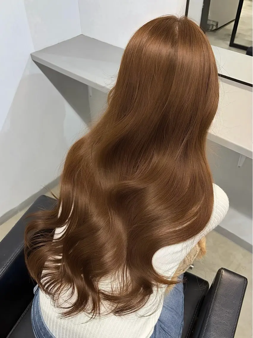 ロング ロング 小顔カット カット ヘアカラー lafit kaede/韓国ヘアのヘアスタイル