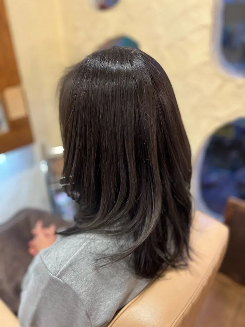 ロング カット ヘアカラー トリートメント 柘植 雅大のヘアスタイル