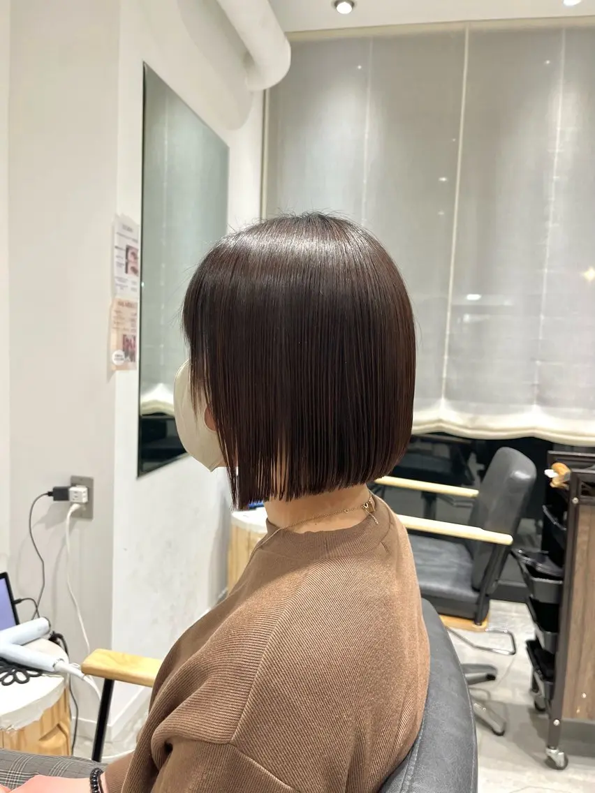 ショート カット 縮毛矯正 トリートメント ボブ/美髪矯正 /佐藤　奈巳のヘアスタイル