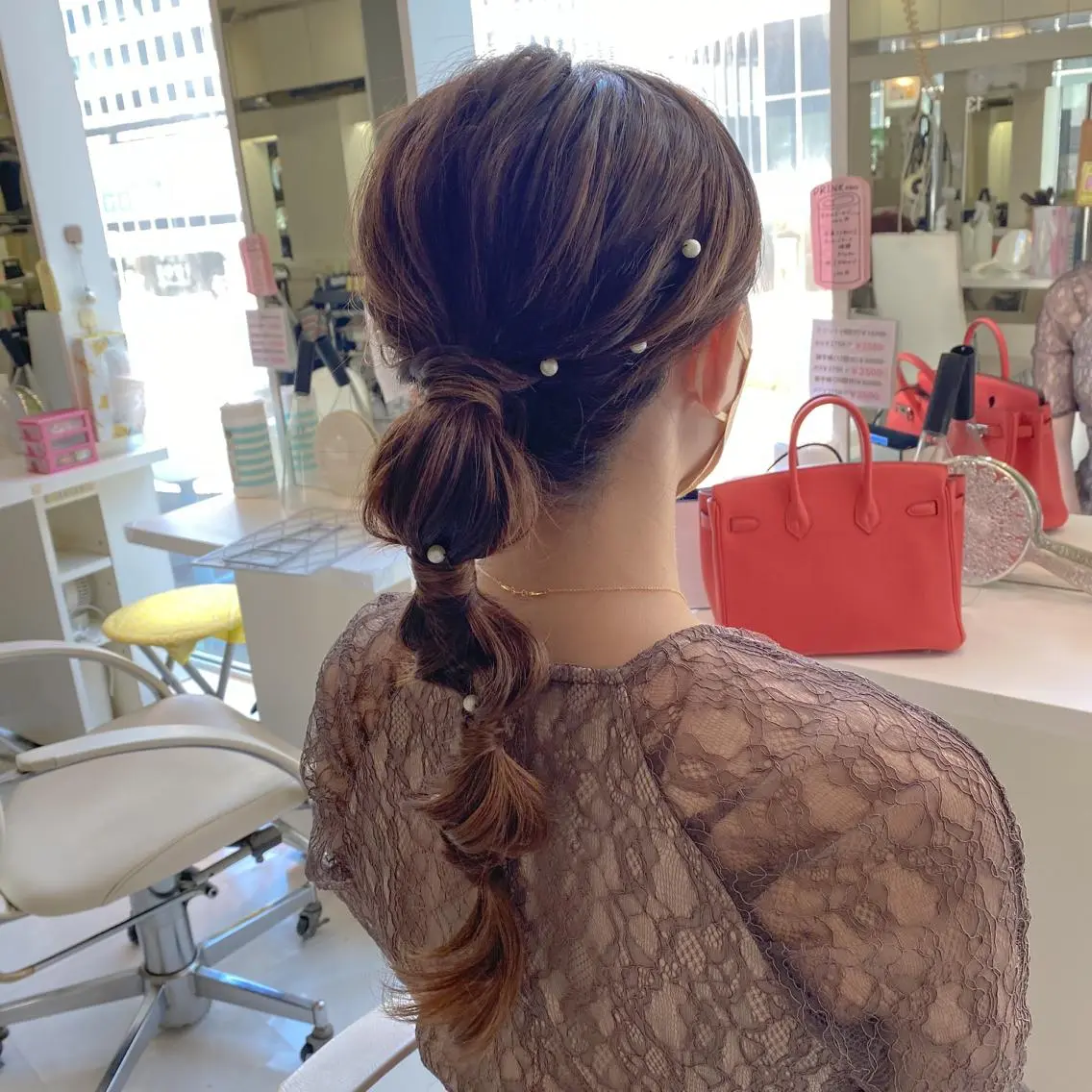 ロング ヘアアレンジ 玉ねぎヘアー ヘアセット 竹野 実優のヘアスタイル