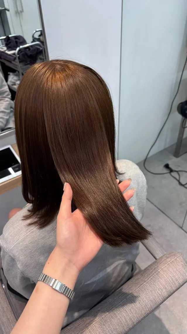 ミディアム カット ヘアカラー 透明感/韓国ヘア/ miyu 🎀のヘアスタイル