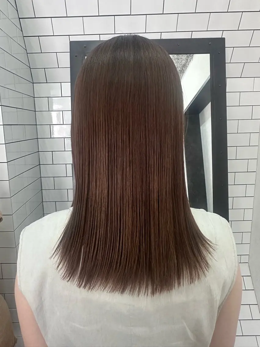 ミディアム カット 縮毛矯正 トリートメント 妙見 知洋のヘアスタイル