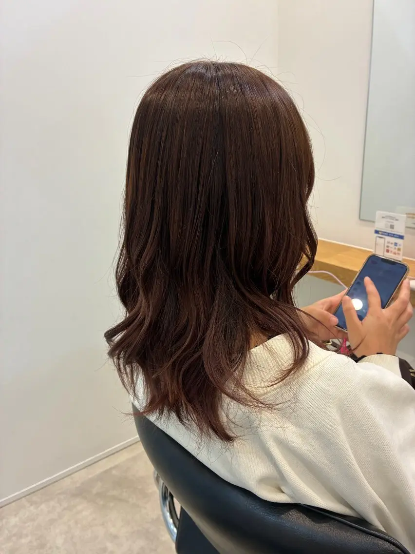 ミディアム カラー カット ヘアカラー トリートメント レイヤー/ヘアセット 💐nao.のヘアスタイル