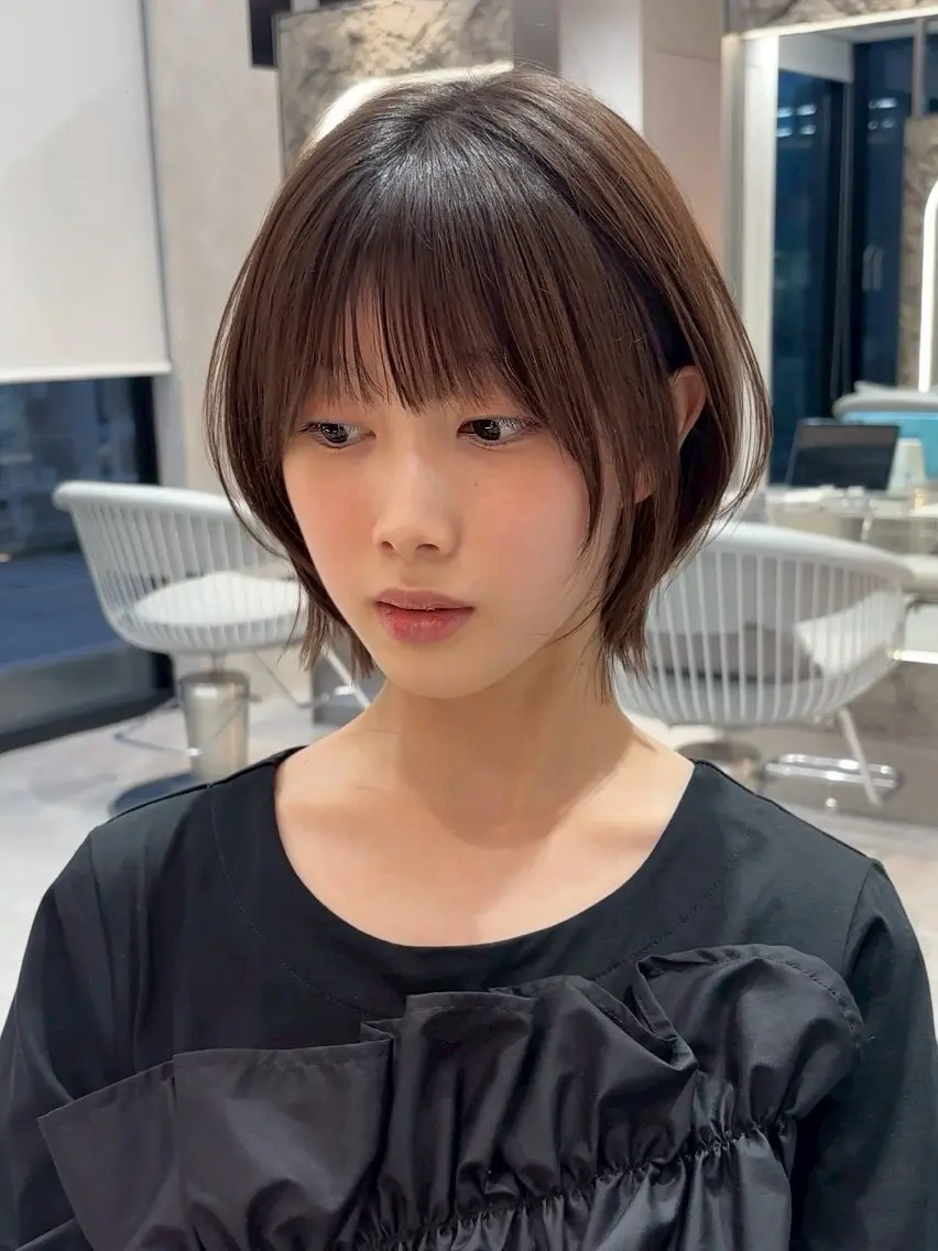 ショート カラー カット ヘアカラー トリートメント Lond Bloom 天神ショート/ボブのヘアスタイル