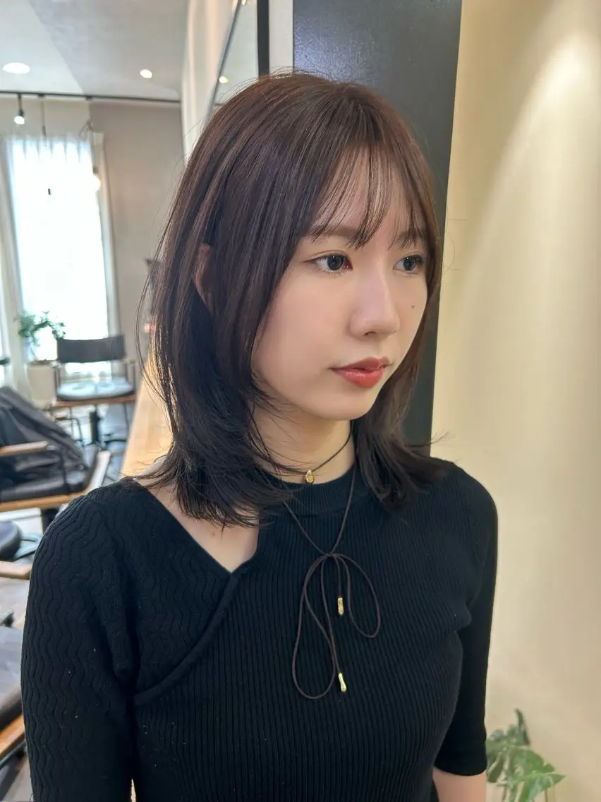 ミディアム カラー ベージュカラー レイヤーカット カット ヘアカラー トリートメント hubhair レイヤー/透明感のヘアスタイル