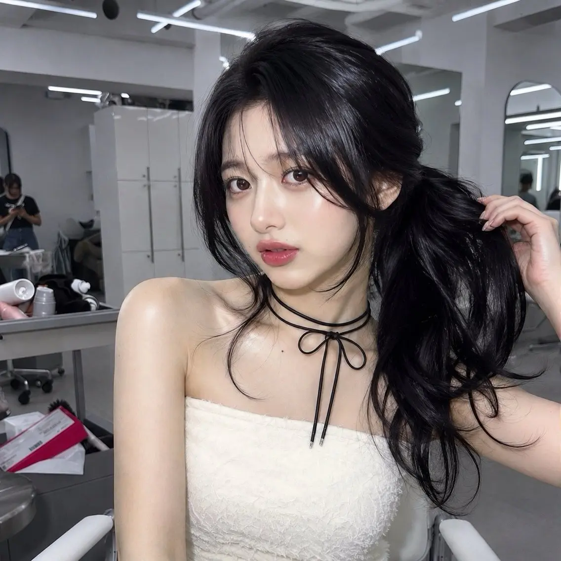 ロング カラー 顔周りカット レイヤーカット カット ヘアカラー トリートメント ヘアセット 盛れるベージュ✨韓国 レイヤーkanatoのヘアスタイル