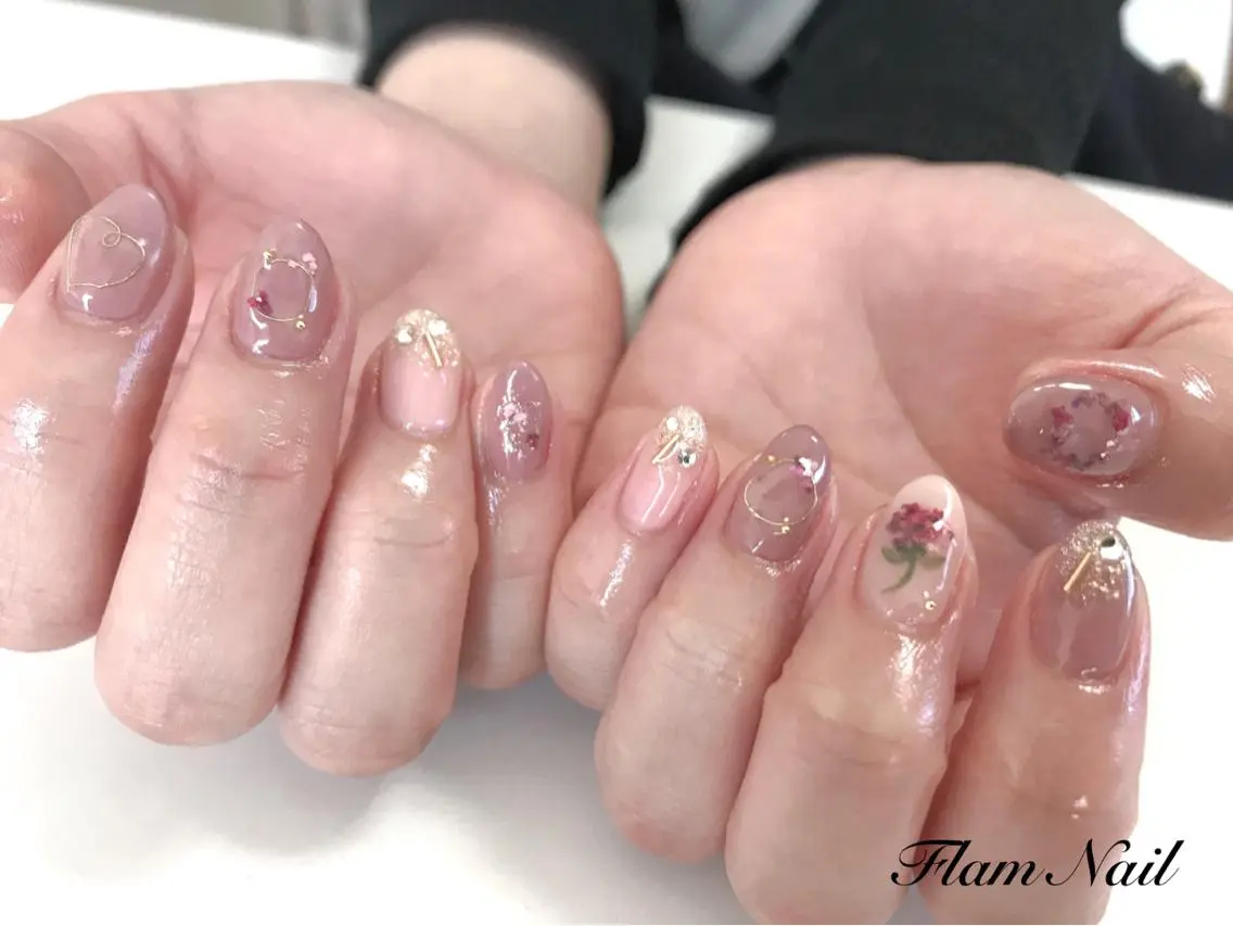 ネイル ピンク Flam Nailのネイルデザイン