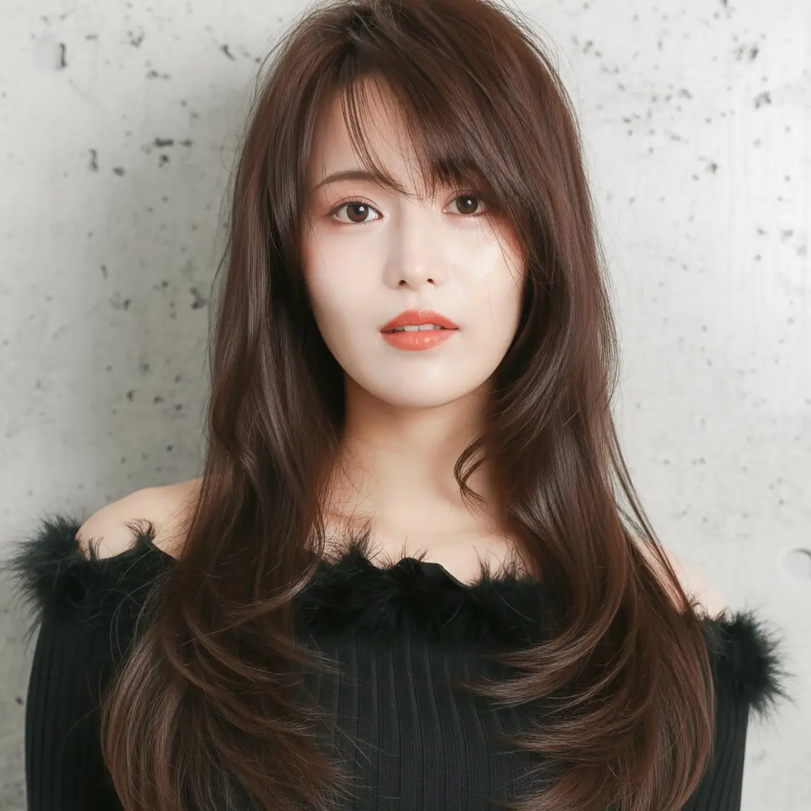 セミロング カット ハッシュカット 田窪珠妃のヘアスタイル