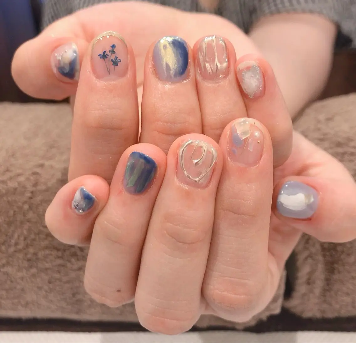 ネイル ブルー クリアネイル BEBE BEAUTEのネイルデザイン