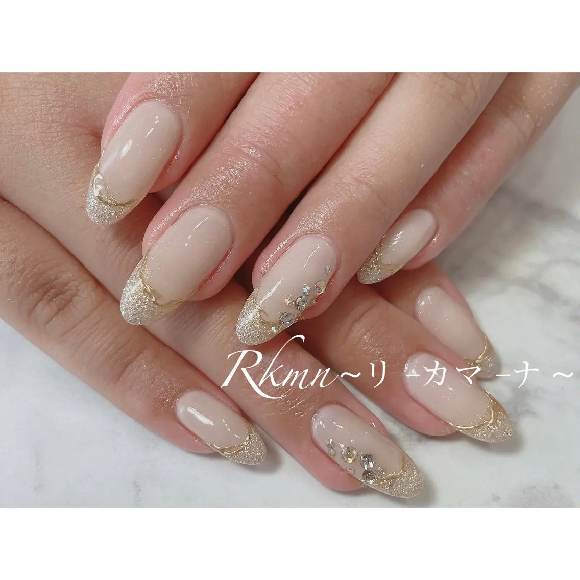 ネイル アートネイル フレンチネイル キラキラネイル ラメ(グリッター) ミラーネイル ハンドネイル フットネイル ハンドケア Rkmn ~リ-カマ-ナ~のネイルデザイン