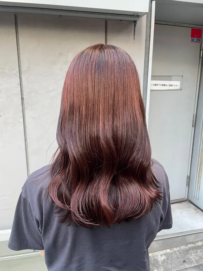 セミロング カラー ヘアカラー トリートメント ヘッドスパ ヘアセット 大人っぽ♡上品な暖色 ♡ブリーチなし♡のヘアスタイル