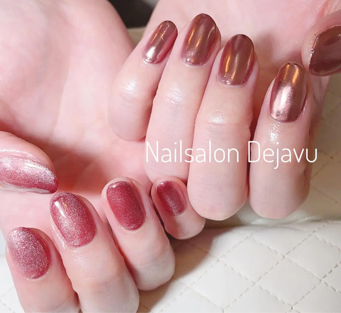 ネイル アートネイル マグネットネイル ミラーネイル ワンカラーネイル ハンドネイル Nail salon Dejavu 🌿のネイルデザイン