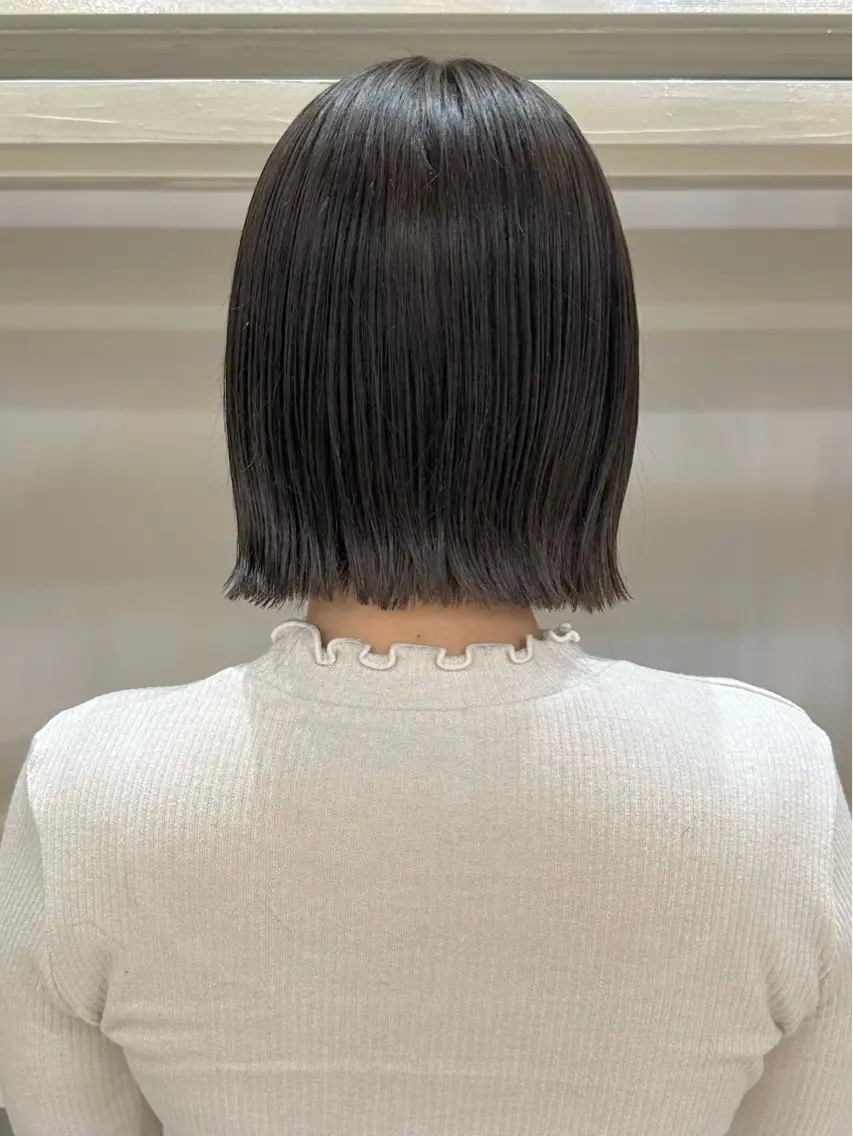 ミディアム カラー カット トリートメント 透明感カラー/ボブ /佐藤伶のヘアスタイル