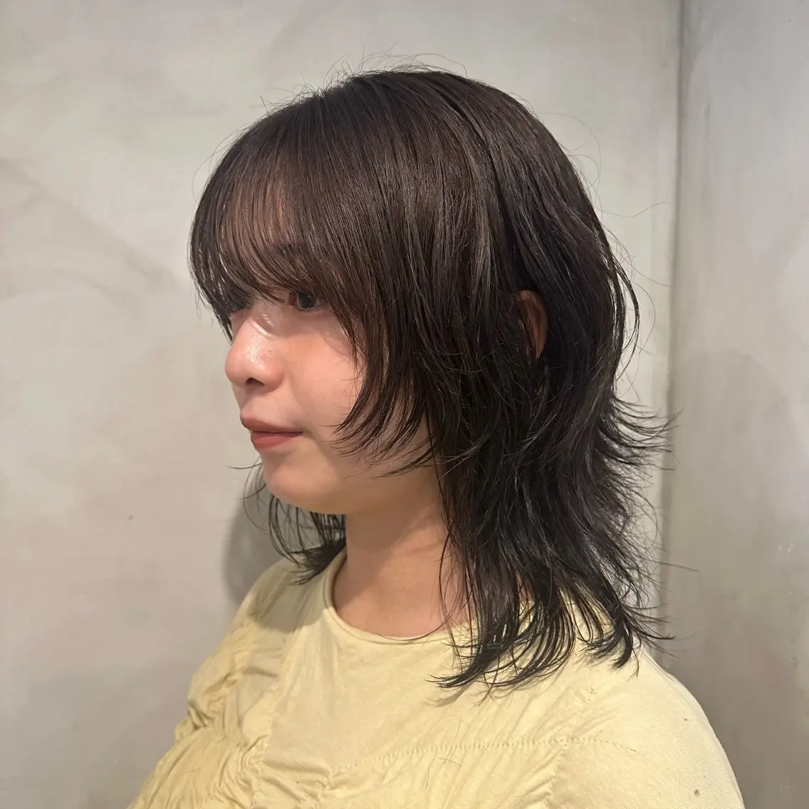 ミディアム カラー ミディアムパーマ グレージュ ラベンダーカラー ラベンダーグレージュ ラベンダーグレー Yuki☺︎パーマ レイヤーカットのヘアスタイル