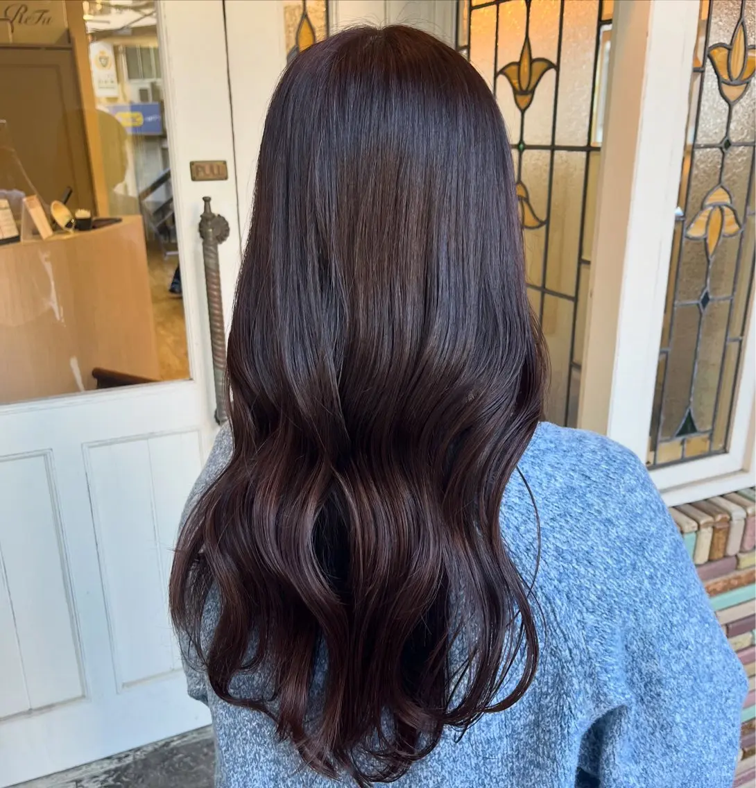 ロング カラー カット ヘアカラー 縮毛矯正 トリートメント 【艶髪カラー】 omiのヘアスタイル