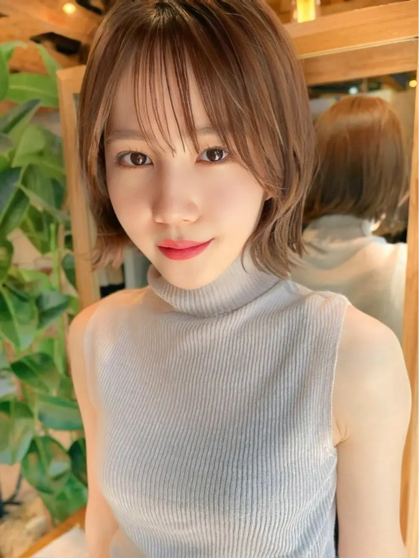 ショート カット 縮毛矯正/小顔前髪 ボブ　秋本凌汰のヘアスタイル