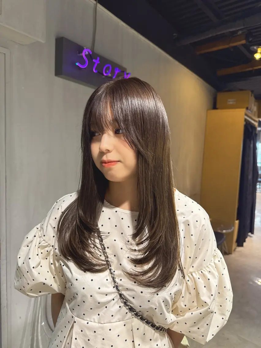 ロング カラー ヘアカラー NANAMI🩵 大人可愛い韓国ヘアのヘアスタイル