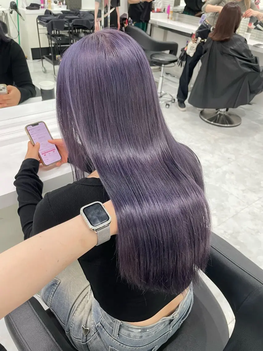 ロング カラー ヘアカラー トリートメント 大人っぽ韓国🤍ブリ ーチ/mitsukiのヘアスタイル