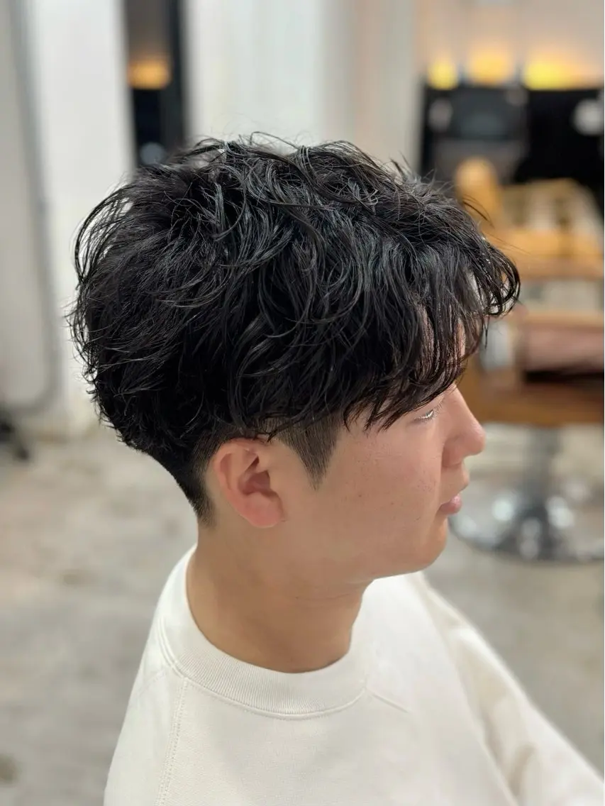 パーマ メンズ メンズパーマ 波巻きパーマ 金子 千登のヘアスタイル