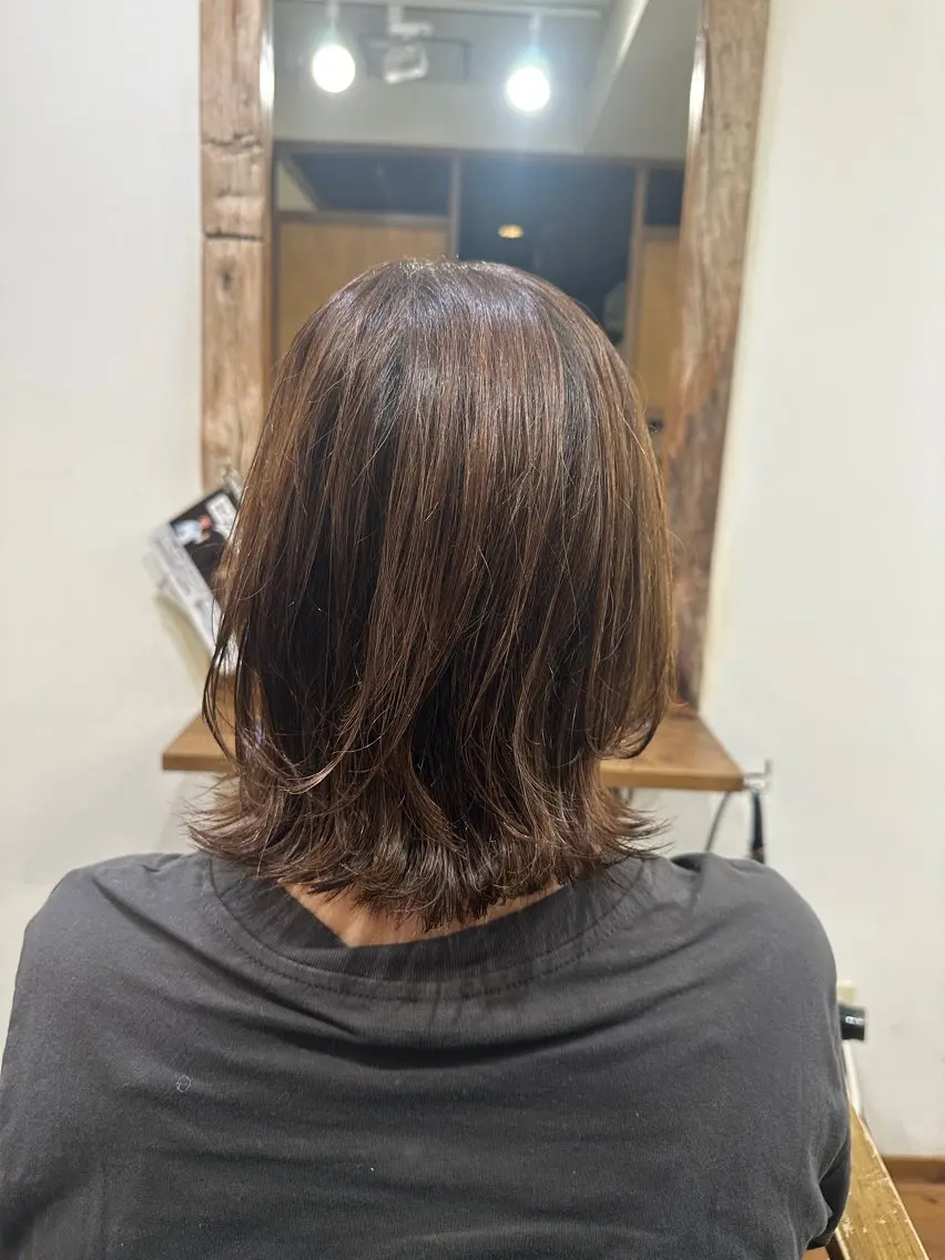 ミディアム 原田 梨乃のヘアスタイル
