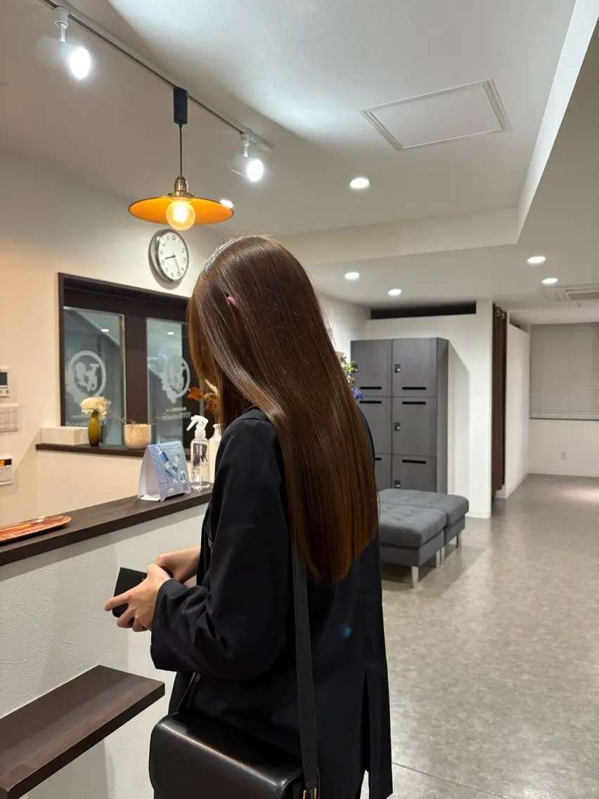 ロング カット ヘアカラー トリートメント タナカ レイヤのヘアスタイル