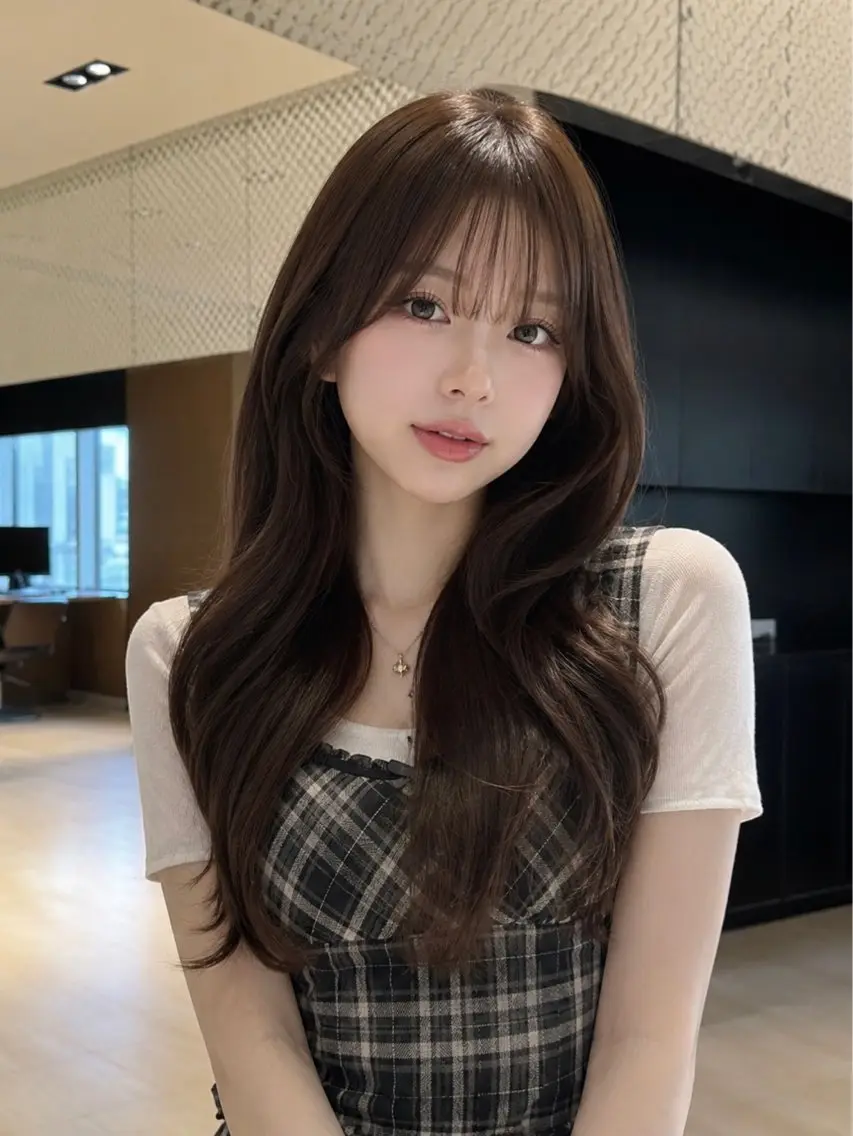 ロング カット ヘアカラー トリートメント 🎀韓国ヘア🎀 𝓡𝓲𝓷𝓱𝓪のヘアスタイル