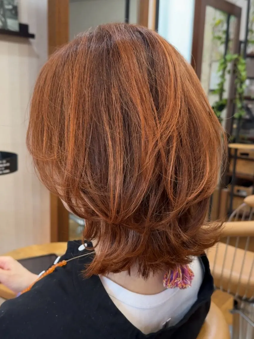 ミディアム ミディアムレイヤー 顔周りカット レイヤーカット 吉住 将幸のヘアスタイル