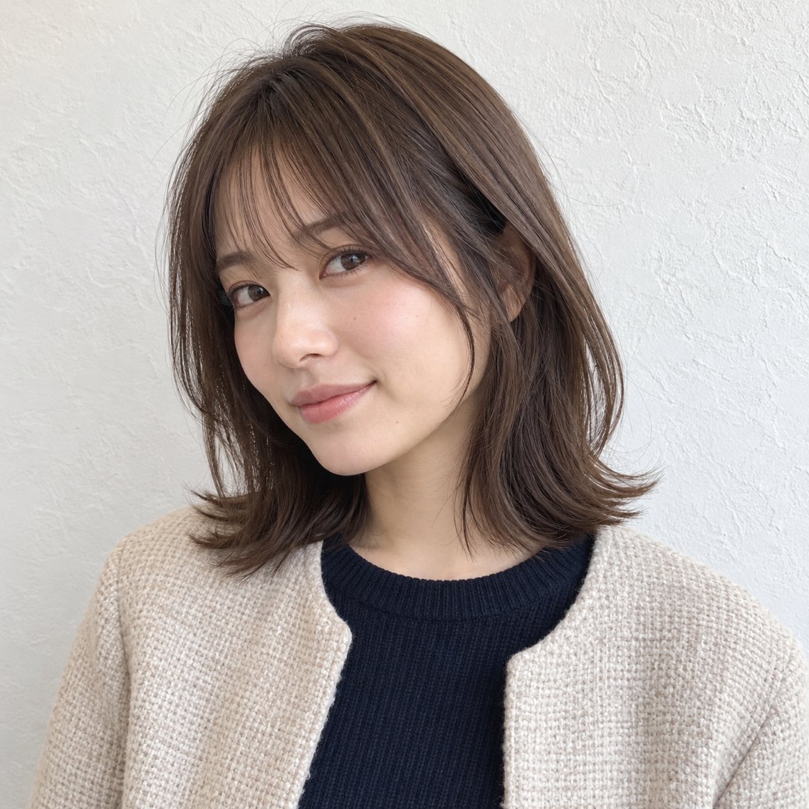 ミディアム ミディアムレイヤー レイヤーカット 外ハネヘア カット トリートメント 銀座/モテ🤍垢抜け レイヤー/あさみのヘアスタイル
