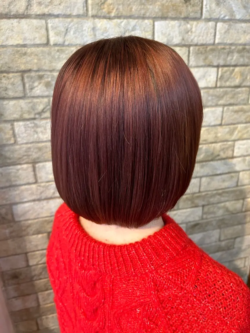 ミディアム カラー ブラウンカラー レッドカラー レッドブラウン TAKUMI‪✂︎‬ Ayamiのヘアスタイル