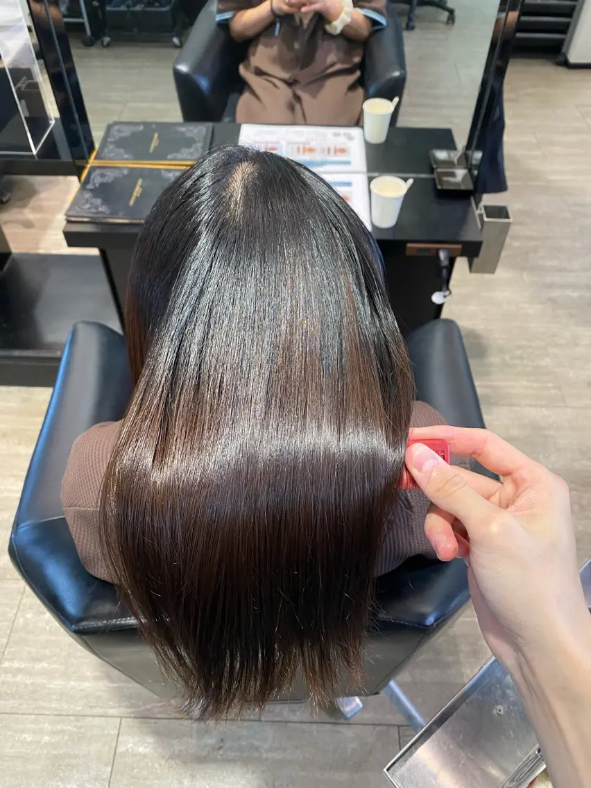 ロング 縮毛矯正 縮毛矯正 水野 聖哉のヘアスタイル