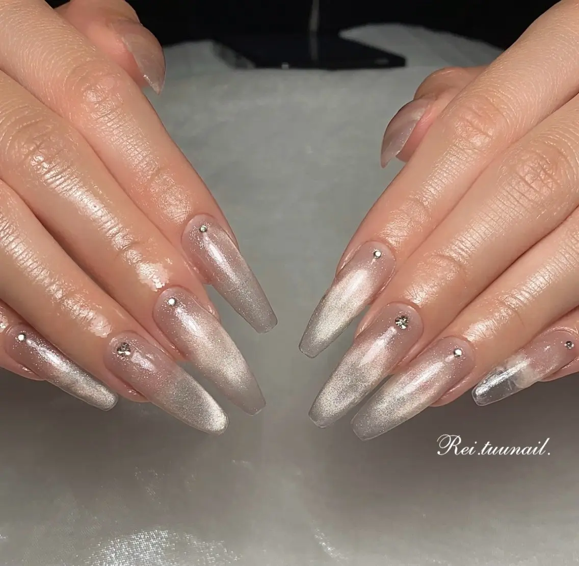 ネイル チークネイル フラッシュネイル フットネイル フレンチネイル ガラスフレンチ Nailsalon / Rei.tuuのネイルデザイン