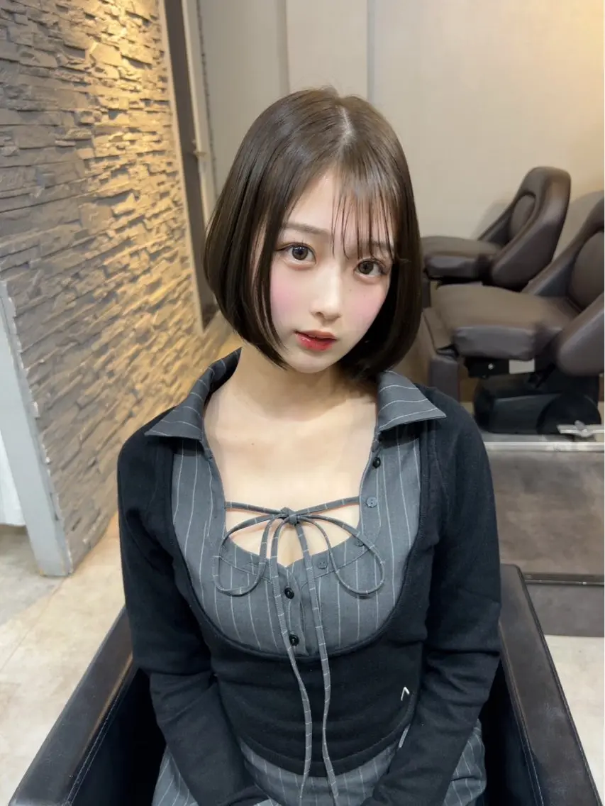 ショート カラー カット ヘアカラー 🪞上品で可愛い韓国 ヘア🪞Rikutoのヘアスタイル