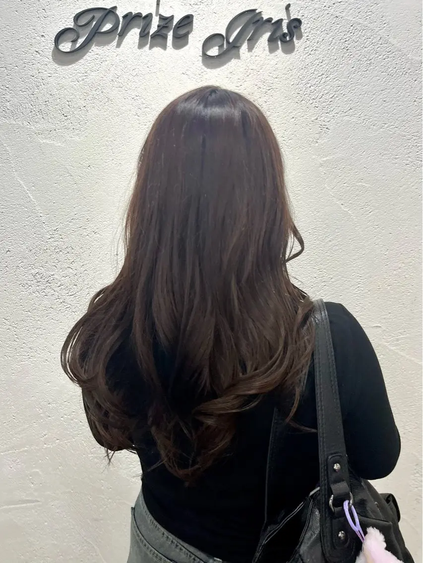 セミロング チョコレートブラウン カット ヘアカラー トリートメント ✨レイヤーハイトーン tomoko🦋✨のヘアスタイル