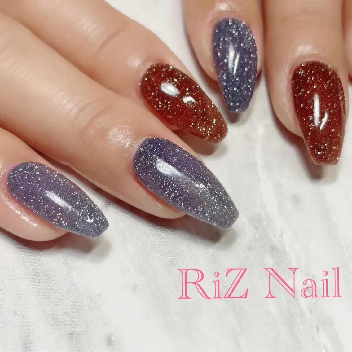 ネイル フラッシュネイル キラキラネイル ハンドネイル RiZ nail salonのネイルデザイン
