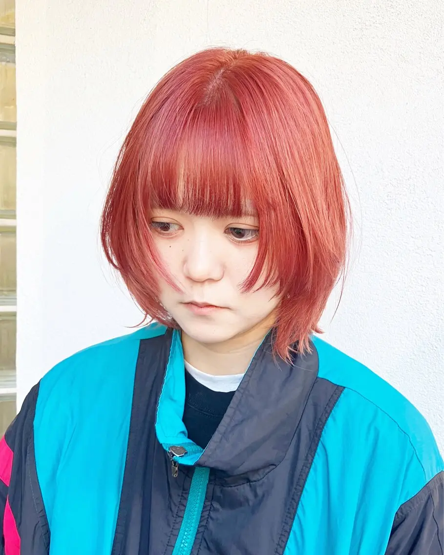 ショート ショートヘア ウルフカット fumika推しカラ ー/デザインカラーのヘアスタイル