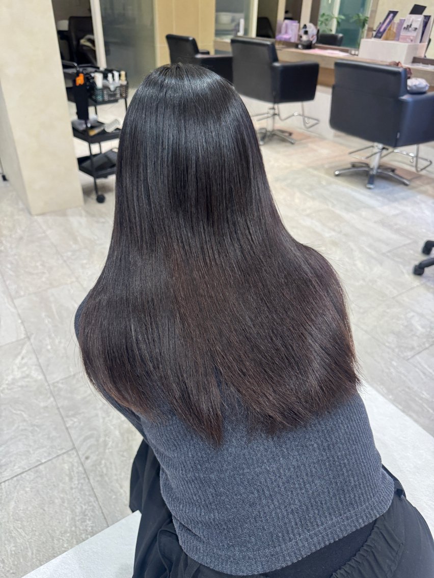 セミロング 伸ばしかけ 酸性ストレート 笠原未稀/カット・ ブリーチ無しカラーのヘアスタイル