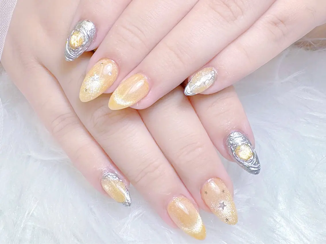 ネイル チークネイル 長さ出し フラッシュネイル フレンチネイル グラデーション ハンドネイル AN NAIL 高田馬場のネイルデザイン