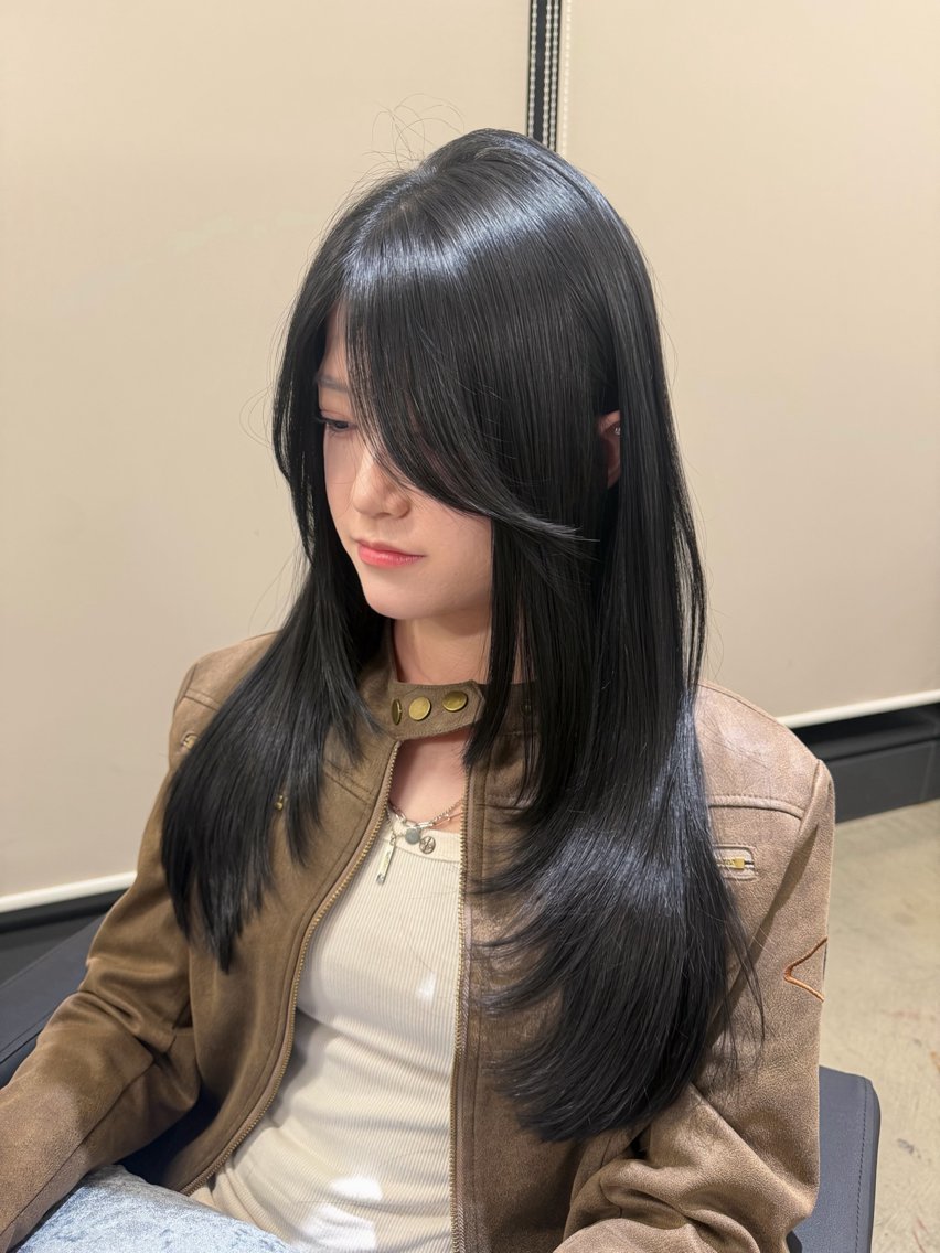 ロング カラー カット ヘアカラー caho／ レイヤー カット 韓国ヘア♡のヘアスタイル