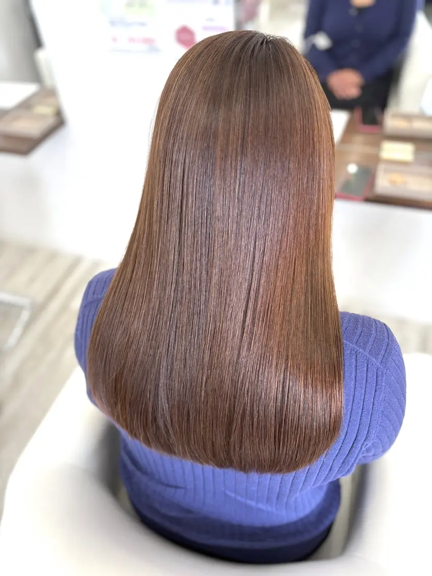 ロング カット ヘアカラー 縮毛矯正 トリートメント SHO担当髪質改善 東加古川アーティブのヘアスタイル