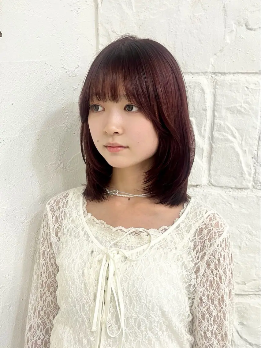 ミディアム カラー 韓国ヘア🇰🇷 ♡fuminaのヘアスタイル