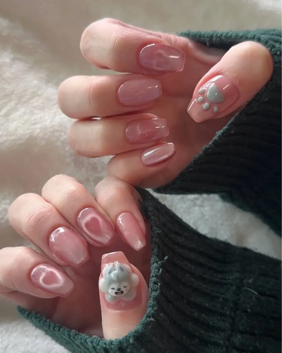 ネイル ハート マグネットネイル LaVanille 🌵Senkoのネイルデザイン
